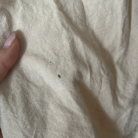 Joe Fresh Linen Cotton Pants Linen Elastic Waist Wide Leg  Cropped medium beige - Picture 4 of 7